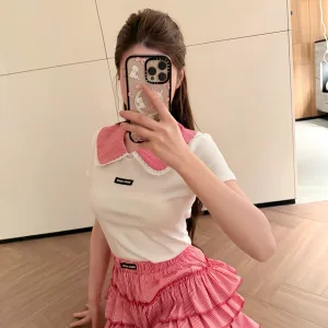 Aaa Miu Miu Plaid Short-Sleeved Shirt