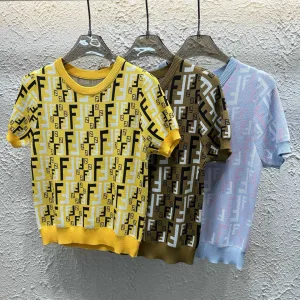 1:1 Designer Fendi Jacquard Short Sleeves