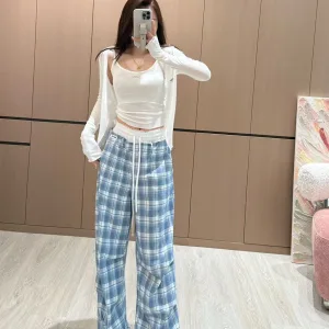 Aaa Luxury Miu Miu Plaid Trousers
