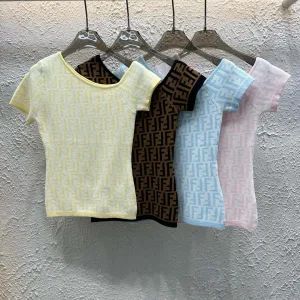 Aaa Fendi Jacquard Short Sleeves