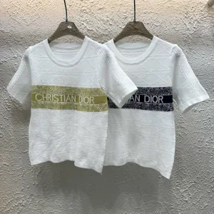 High Quality Luxury Dior Jacquard Short Sleeves