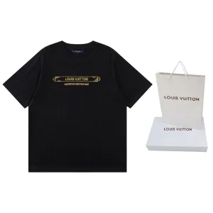 Aaa Luxury Louis Vuitton Gold Short-Sleeved T-Shirt
