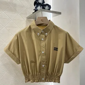 Luxury Aaa Miu Miu Short-Sleeved Shirts