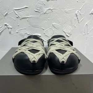 Reps Designer Rick Owens Slippers Ash Cowhide Rubber Outsole Lace Spring Summer