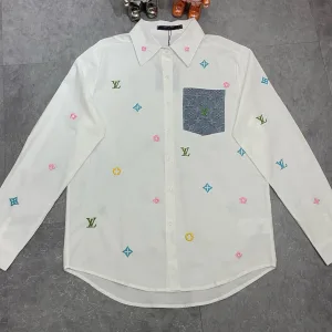 Aaa Designer Louis Vuitton Denim Long-Sleeved Shirt