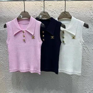 Luxury High Quality Celine Gold Vest