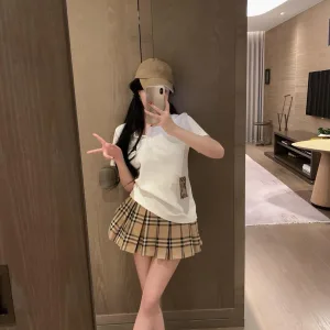 High Quality Burberry Plaid Short-Sleeved Shirts