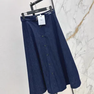 Aaa Dior Denim Embroidered Belt