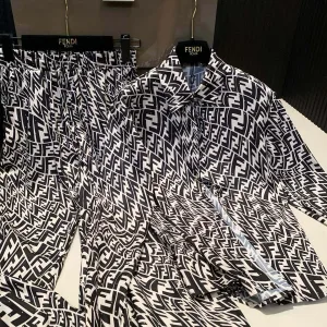 High Quality Luxury Fendi Stone Long-Sleeved Shirts