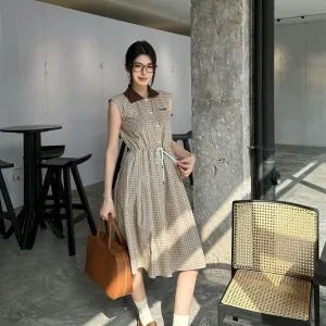 1:1 High Quality Miu Miu Plaid Sleeveless Dress