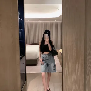 Luxury Chrome Hearts Denim Shorts