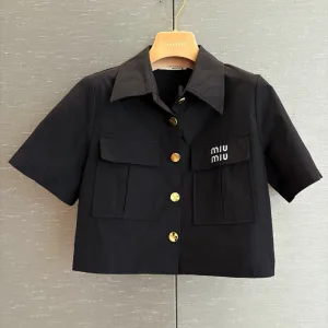Luxury Designer Miu Miu Gold Shirts