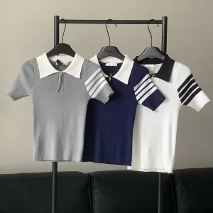 High Quality Thom Browne Jacquard Short Sleeves