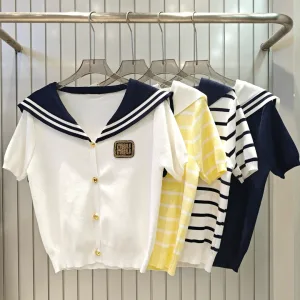 1:1 Designer Miu Miu Gold Short Sleeves