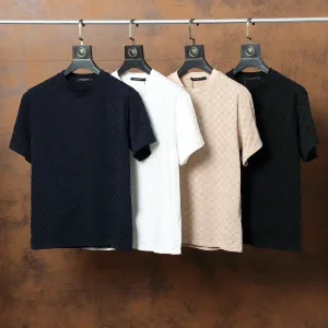 Luxury Designer Louis Vuitton Jacquard Short Sleeves For Summer