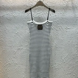 High Quality Designer Miu Miu Gold Dress