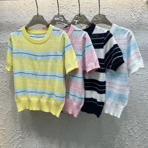 Luxury Designer Chanel Jacquard Short Sleeves