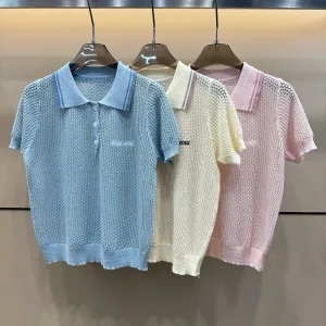 Designer 1:1 Miu Miu Jacquard Short Sleeves