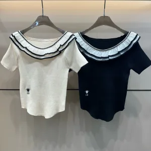 1:1 Aaa Dior Lace Short Sleeves