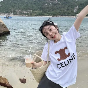 1:1 Celine Leather Short-Sleeved T-Shirt