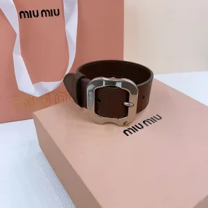 AAA Designer Miu Leather Belt Red Eva