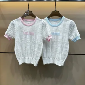 Aaa Miu Miu Jacquard Short Sleeves