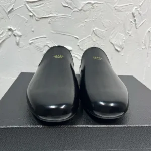 Designer Super Clone Prada Slippers Brown Patent Leather Rubber Spring Autumn