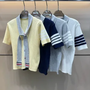 Luxury Thom Browne Jacquard Short Sleeves