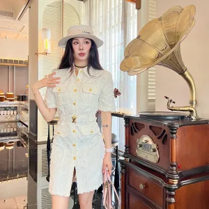 Luxury Aaa Louis Vuitton Gold Short-Sleeved Shirts