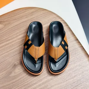 Aaa Designer Hermès Cowhide Slippers
