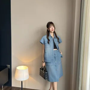 Luxury Dior Denim Midi Skirt For Summer