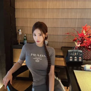 1:1 Prada Jacquard Short-Sleeved Shirts For Summer