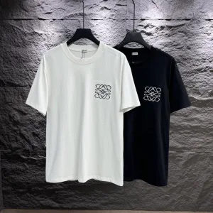 Reps Loewe Short Sleeves Red Cotton Pure Summer Embroidery