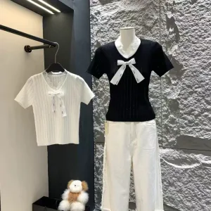 Aaa Luxury Miu Miu Lace Short Sleeves