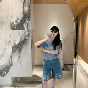 1:1 Aaa Loewe Denim Shorts For Summer
