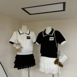 Designer Miu Miu Short-Sleeved Shirt