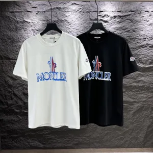 Luxury Super Clone Moncler Ruler Red Cotton Pure Silk Silky Smooth Spring Summer And Embroidery Patch