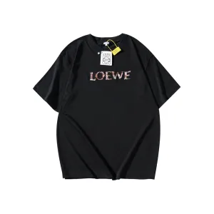 Super Clone High Quality Loewe Short Sleeves Red Cotton Embroidery