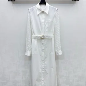Aaa Designer Louis Vuitton Jacquard Long-Sleeved Dress