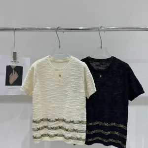 High Quality Chanel Gold Short Sleeves