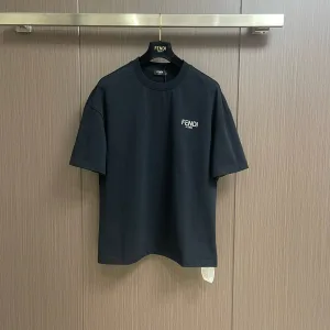 Luxury Fendi Short-Sleeved T-Shirt Red Cotton Velvet Spring Early