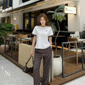 Luxury Fendi Lightweight Fabric Short-Sleeved Shirt