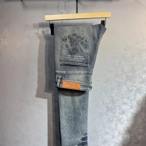 AAA Super Clone Louis Vuitton Jeans Red Cotton Denim Autumn