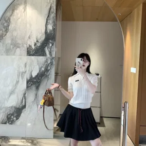 Aaa Designer Miu Miu Short-Sleeved Shirts For Summer
