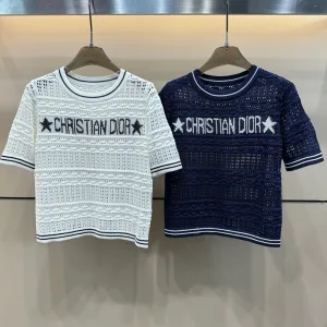 High Quality Designer Dior Jacquard Short Sleeves