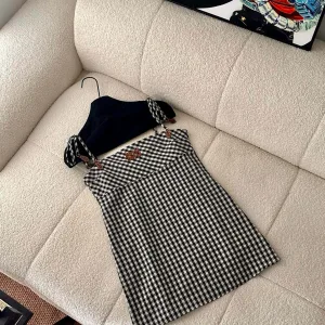 Aaa Miu Miu Plaid Suspenders
