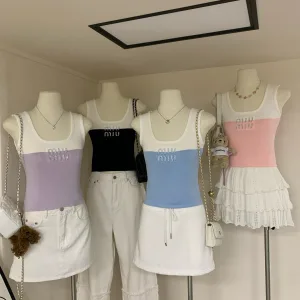 Designer Aaa Miu Miu Stone Vest