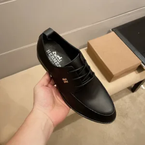 High Quality Luxury Hermès Calfskin Leather Shoes
