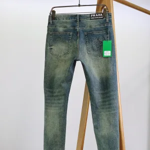 High Quality Super Clone Prada Jeans Red Cotton Imitation Denim Spring Summer