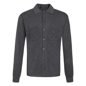 Luxury AAA Louis Vuitton Long-Sleeved Ash Cotton Combed Wool Jacquard